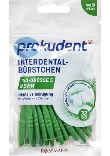 Prokudent Yumuşak Arayüz Fırçası ISO 5 0,8 mm Köprü ve Diş Teli Temizliği İçin 32'li Set