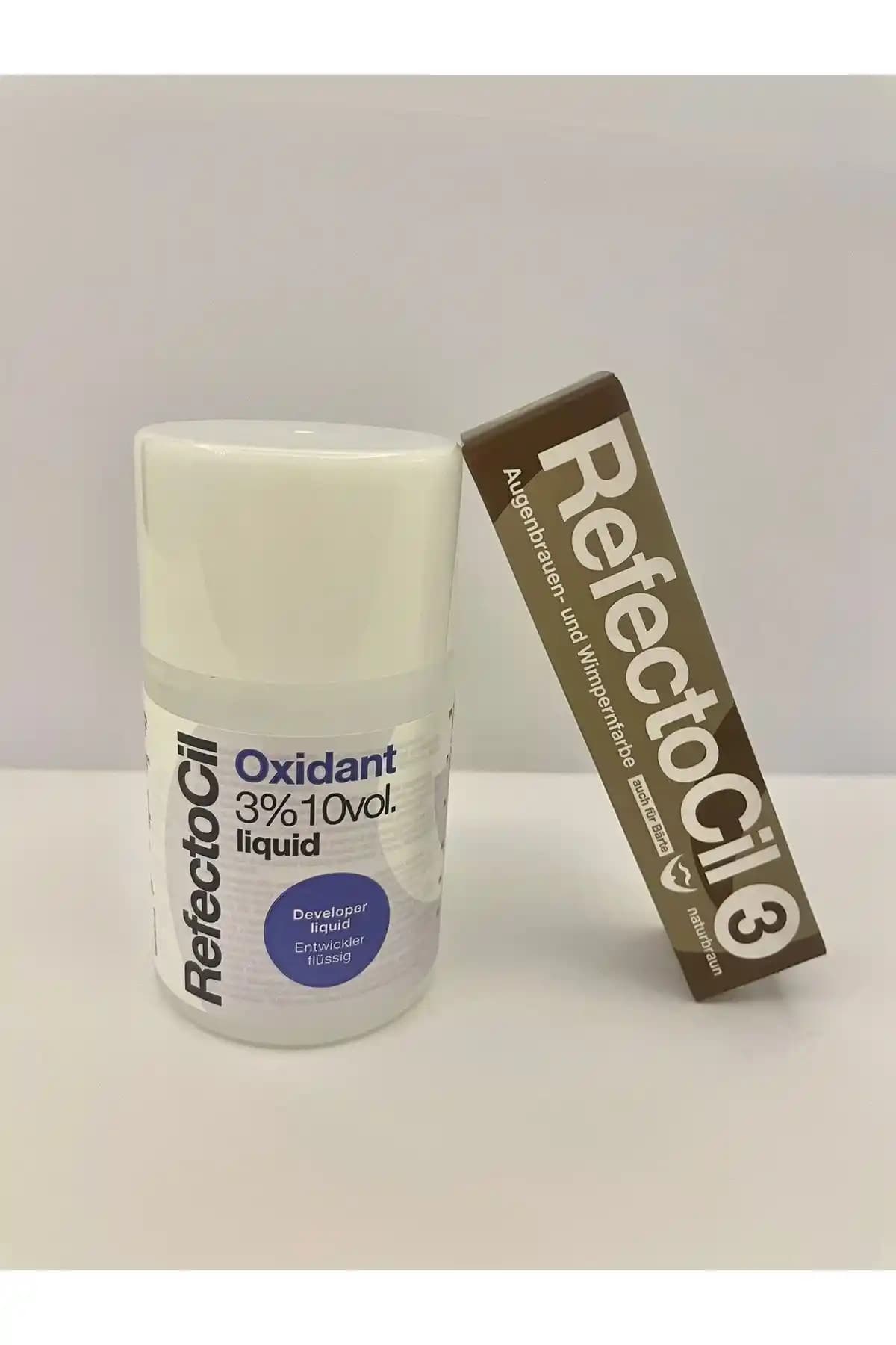 Refectocil Boya Oksidan İkili Paket Koyu Kahve ile Doğal ve Kalıcı Kaş-Kirpik Rengi