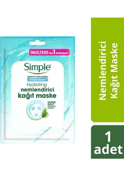 Simple Water Boost Kuru ve Nemsiz Ciltler İçin Doğal Nemlendirici Kağıt Maske 21 Ml