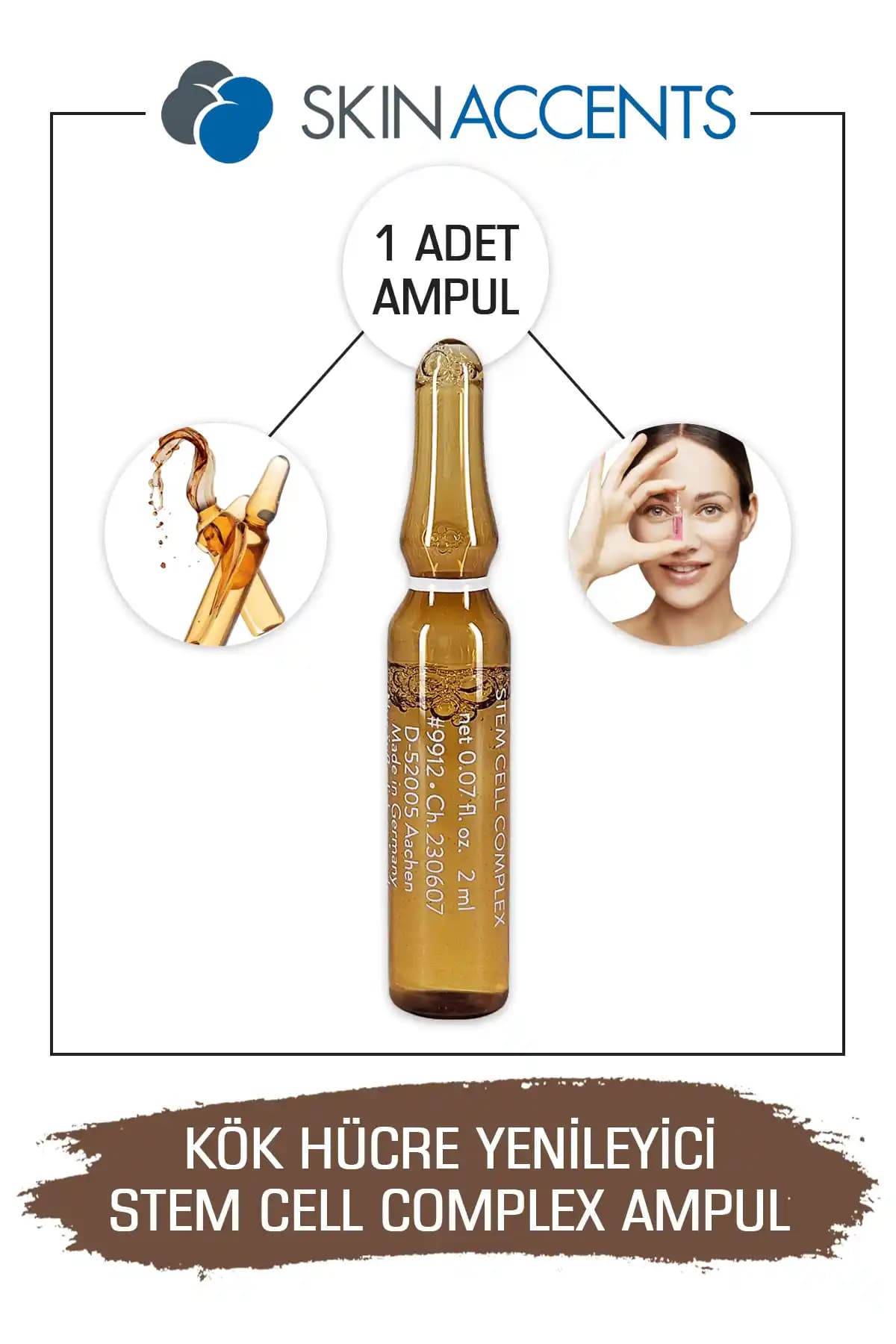 Skin Accents Kök Ampul Stem Cell Complex Cilt Serumu ile Genç ve Canlı Cilt Bakımı