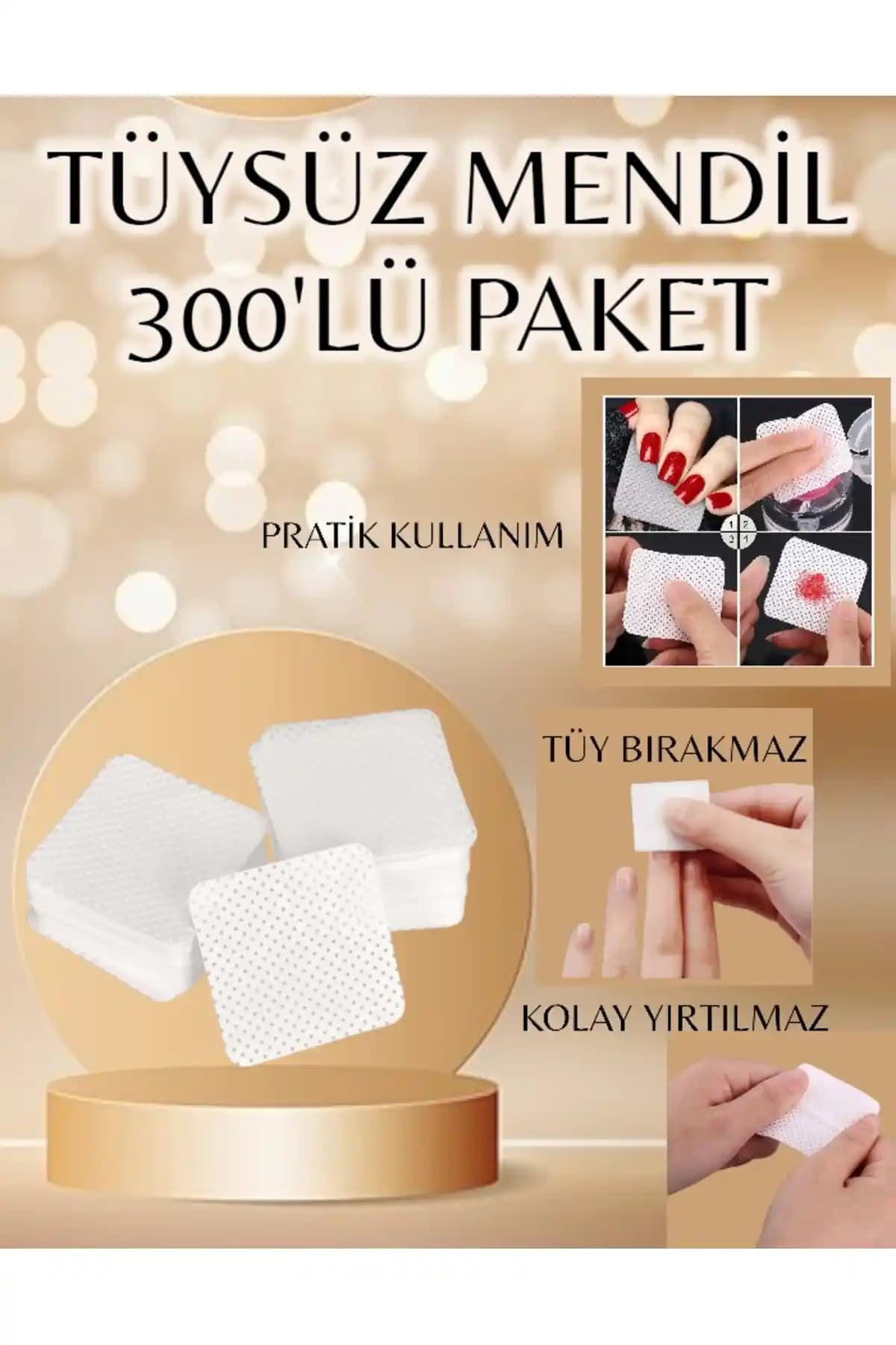 TNL Tüysüz Ped Oje Çıkarıcı Mendil 300'lü Paket ile Pratik ve Etkili Tırnak Temizliği
