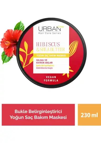 Urban Care Hibiscus & Shea Butter: Kıvırcık ve Dalgalı Saçlar İçin Yoğun Bakım Maskesi