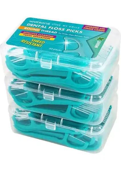 Watsons Round Thread Dental Floss Picks Mint 50 Adet: Çevre Dostu ve Fonksiyonel Diş İpi