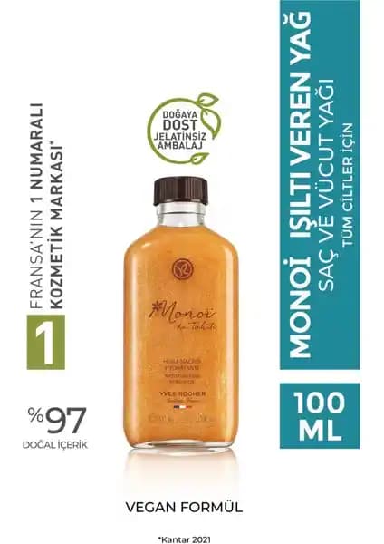 Yves Rocher Monoi Işıltı Veren Parıltılı ve Besleyici Saç ve Vücut Yağı İncelemesi