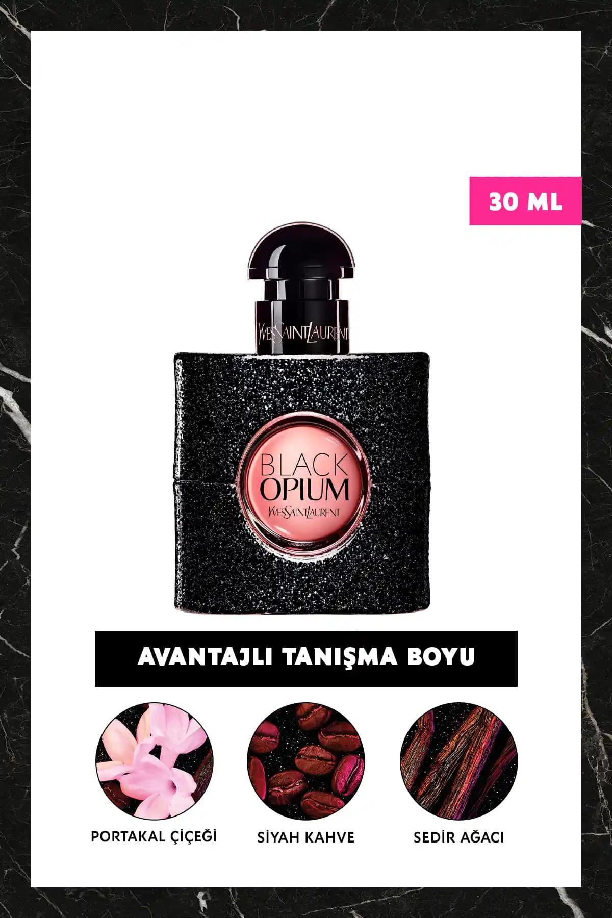 Yves Saint Laurent Black Opium EDP 30 ml Kadın Parfümü: Modern ve Kalıcı Aromatik Koku