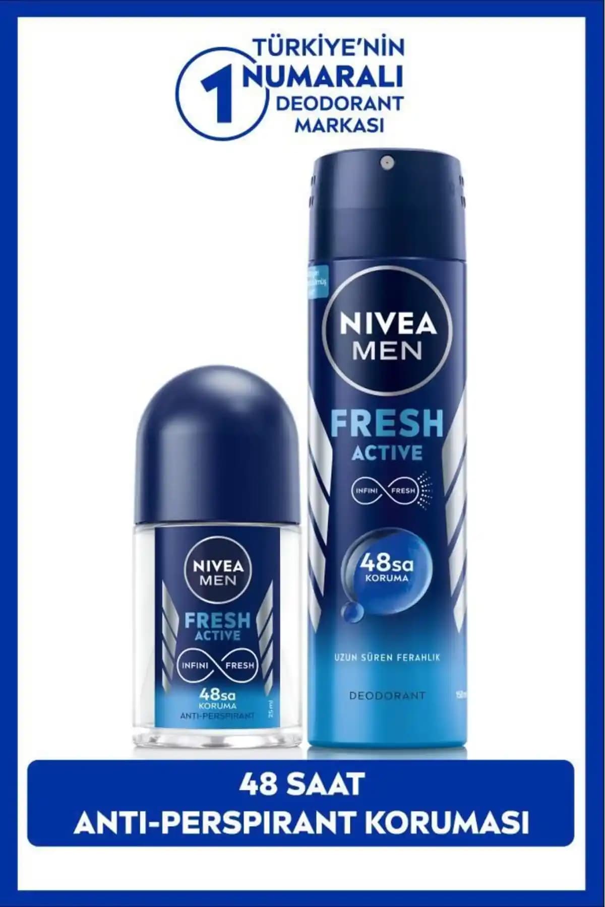 NIVEA Men Erkek Sprey Deodorant Fresh Active: Ferahlık ve Koruma Sağlar
