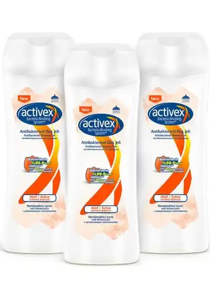 Activex Antibakteriyel Duş Jeli 3x450 ml: Nemlendirici ve Hijyen Sağlayan Günlük Kullanım Ürünü