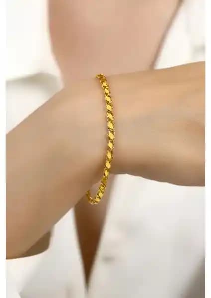 Altın Kesesi 14 Ayar Altın Pullu Parlak Bileklik Günlük Şıklık İçin Uygun