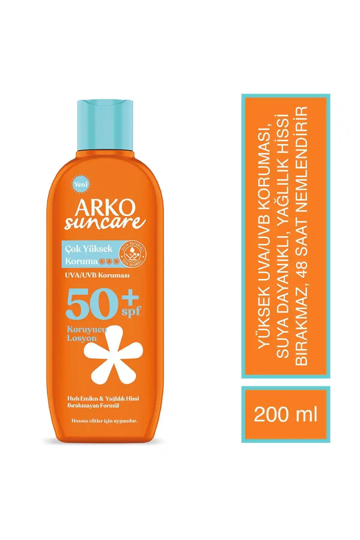 Arko Suncare SPF 50+ Güneş Koruyucu Losyonu Yüksek Koruma ve Kullanım Kolaylığı