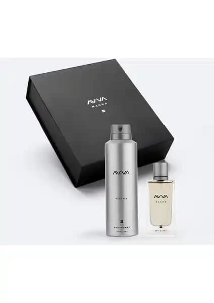 AVVA Erkek Magma Hediye Kutulu Parfüm ve Deodorant Seti Şık ve Kalıcı Koku İçin