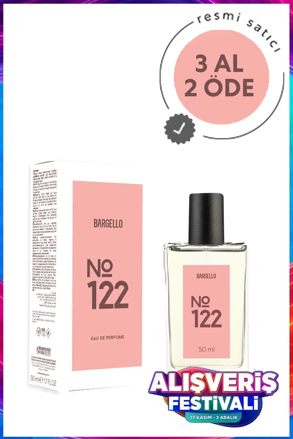 Bargello 122 Kadın Parfümü 50 ml Edp Orıental Uzun Süre Kalıcılık ve Şıklık