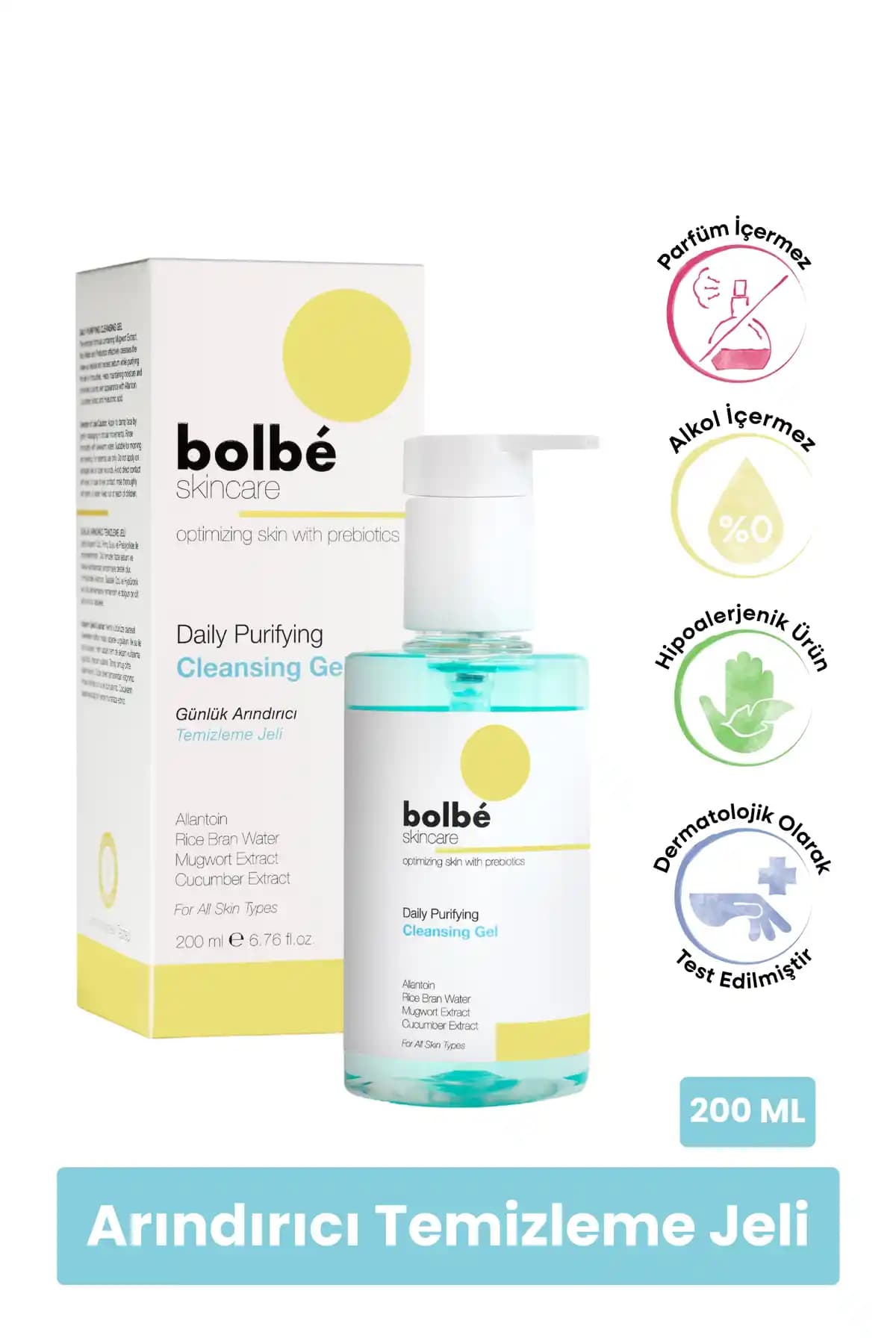 Bolbé Skincare Pirinç Özlü Günlük Temizleme Jeli Cilt Temizliği ve Bakımı İçin