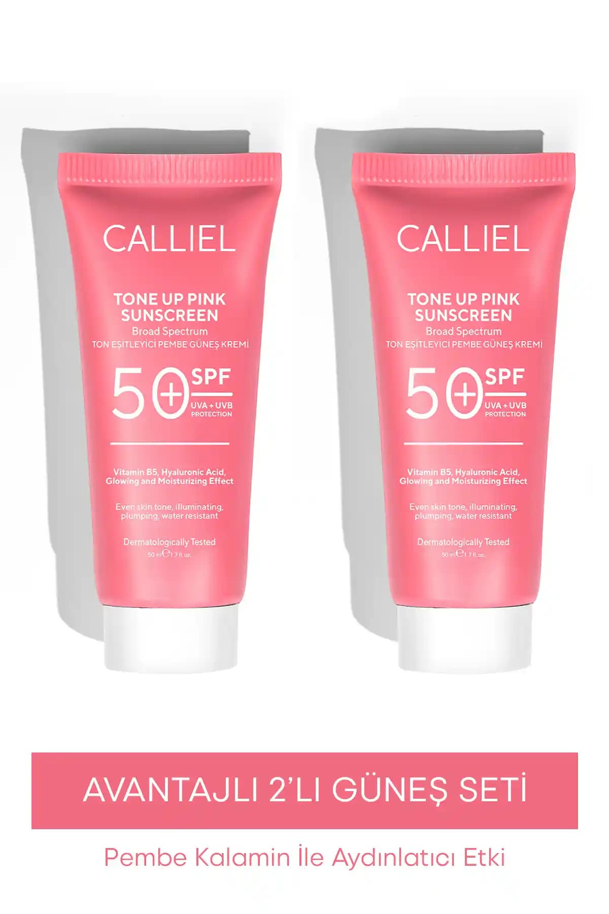 Calliel 2’li Ton Eşitleyici Güneş Kremi SPF 50+ ile Cilt Koruma ve Aydınlatma