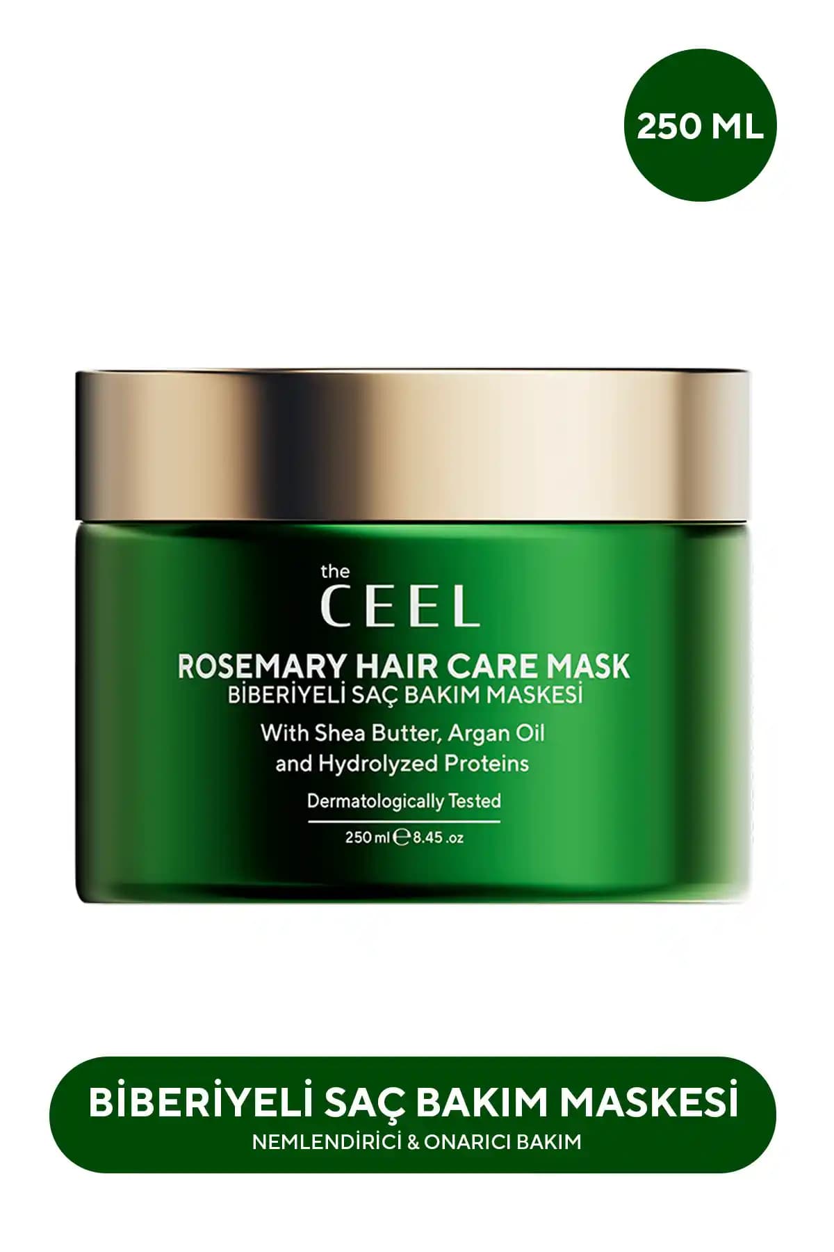 Ceel Shea Yağı Özlü Biberiye Saç Bakım Maskesi 250 ML Saçları Güçlendiren ve Onaran Doğal Formül