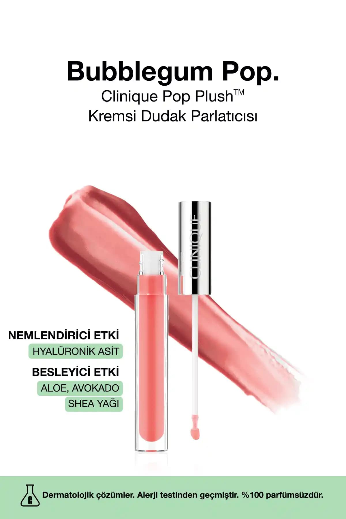 Clinique Pop Plush Dudak Parlatıcısı Renkli ve Nemlendirici Dudak Makyajı Ürünü