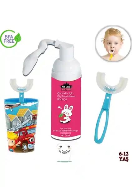 Çocuklar İçin Güvenli ve Eğlenceli Mas Lord U Tipi Yeni Nesil Diş Fırçası Seti