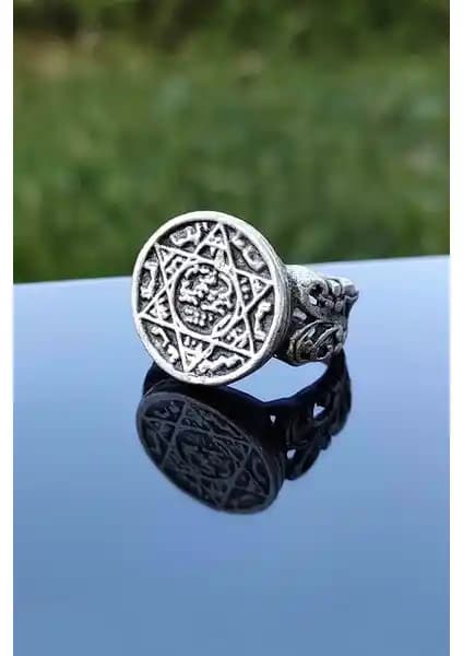 Davut Yılzı Hz. Süleyman Mührü Güüş Kaplama ve Labirent Desenli Siyah Yüzüklerin Karşılaştırması