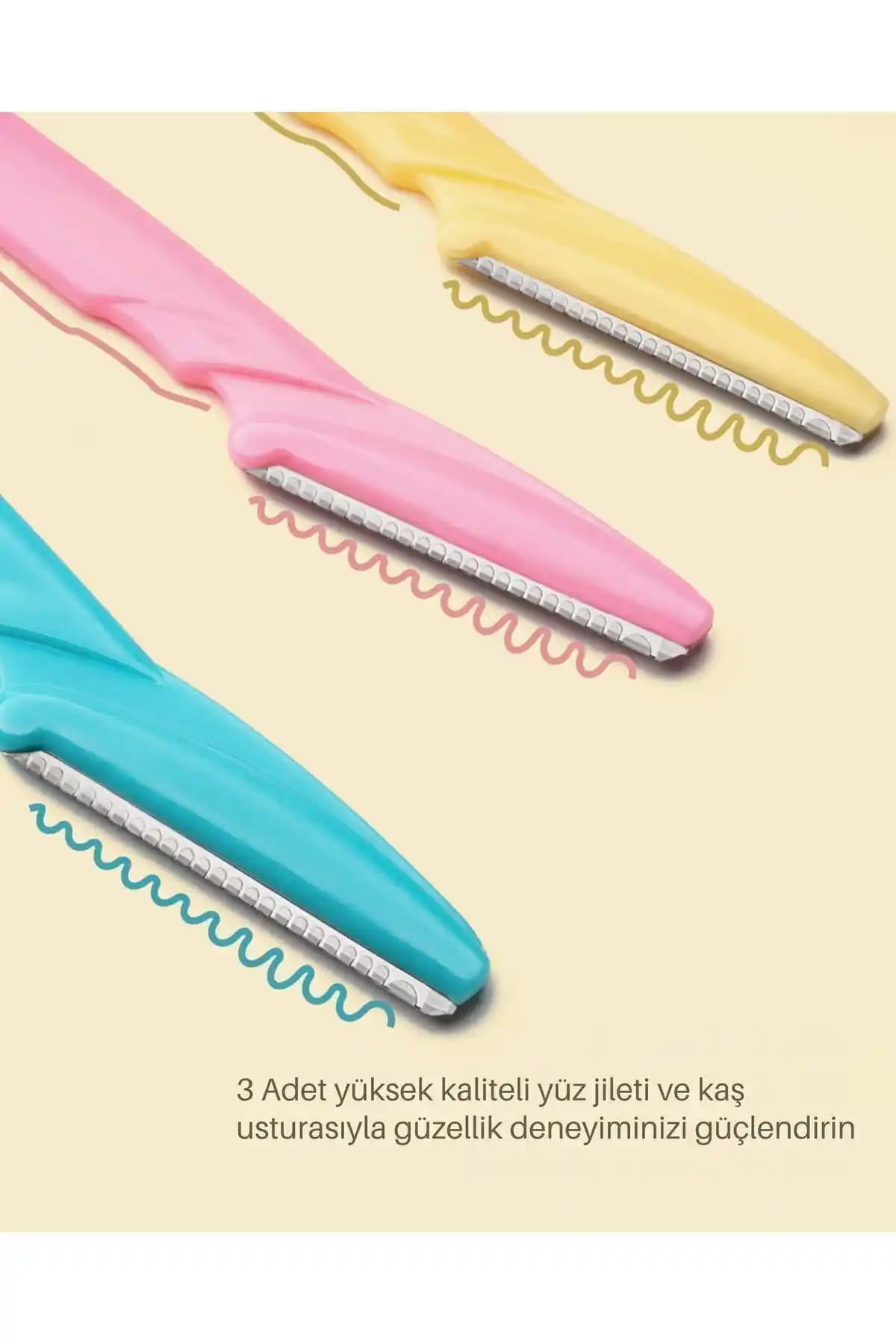 Dermotik 3'lü Ultra Kaş-Bıyık Usturası: Hassas ve Güvenli Tüy Alma Çözümü