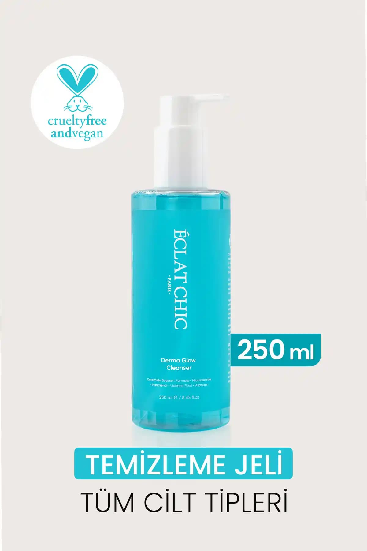 Eclat Chic Derma Glow Yüz Temizleme Jeli: Nem Desteği ve Derinlemesine Temizlik Sağlar