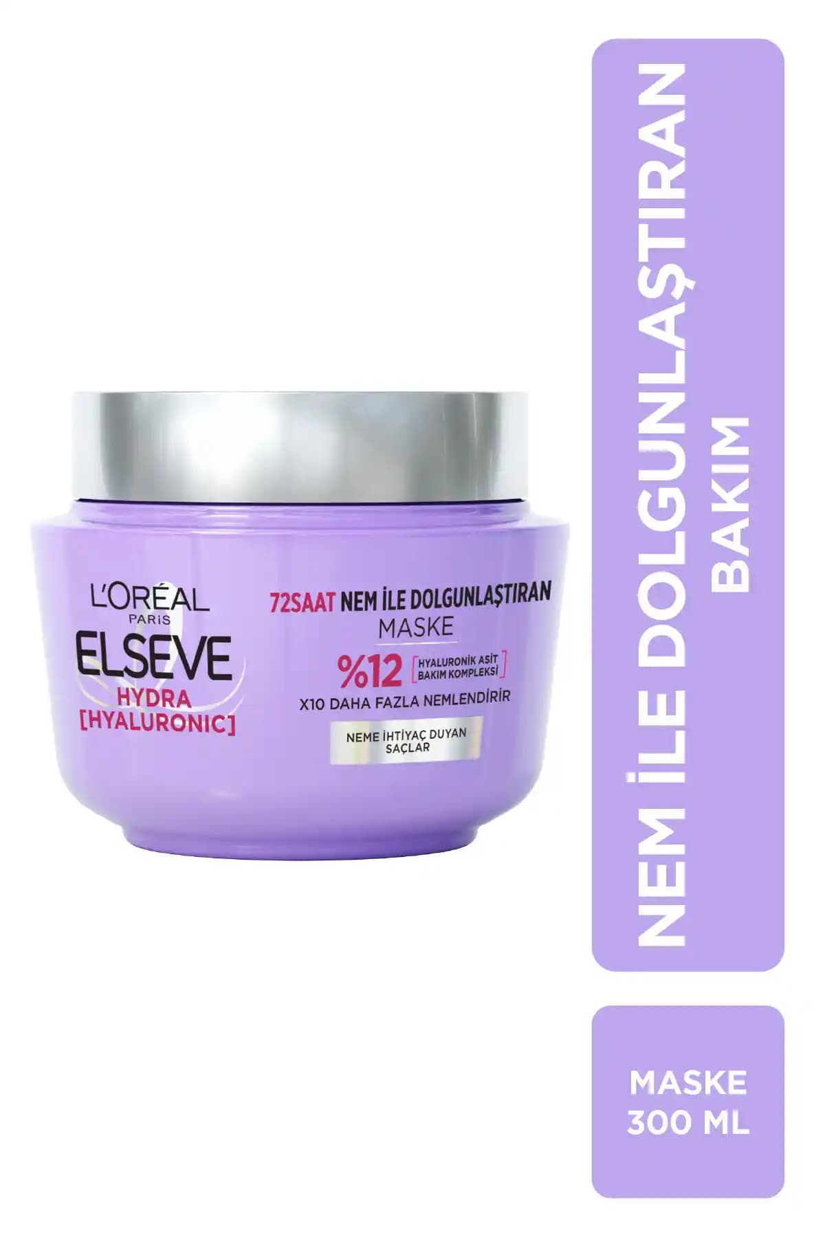 Elseve Hydra Hyaluronic 72 Saat Nem ile Dolgunlaştıran Maske Saçlar İçin Derinlemesine Nem ve Hacim Sağlar