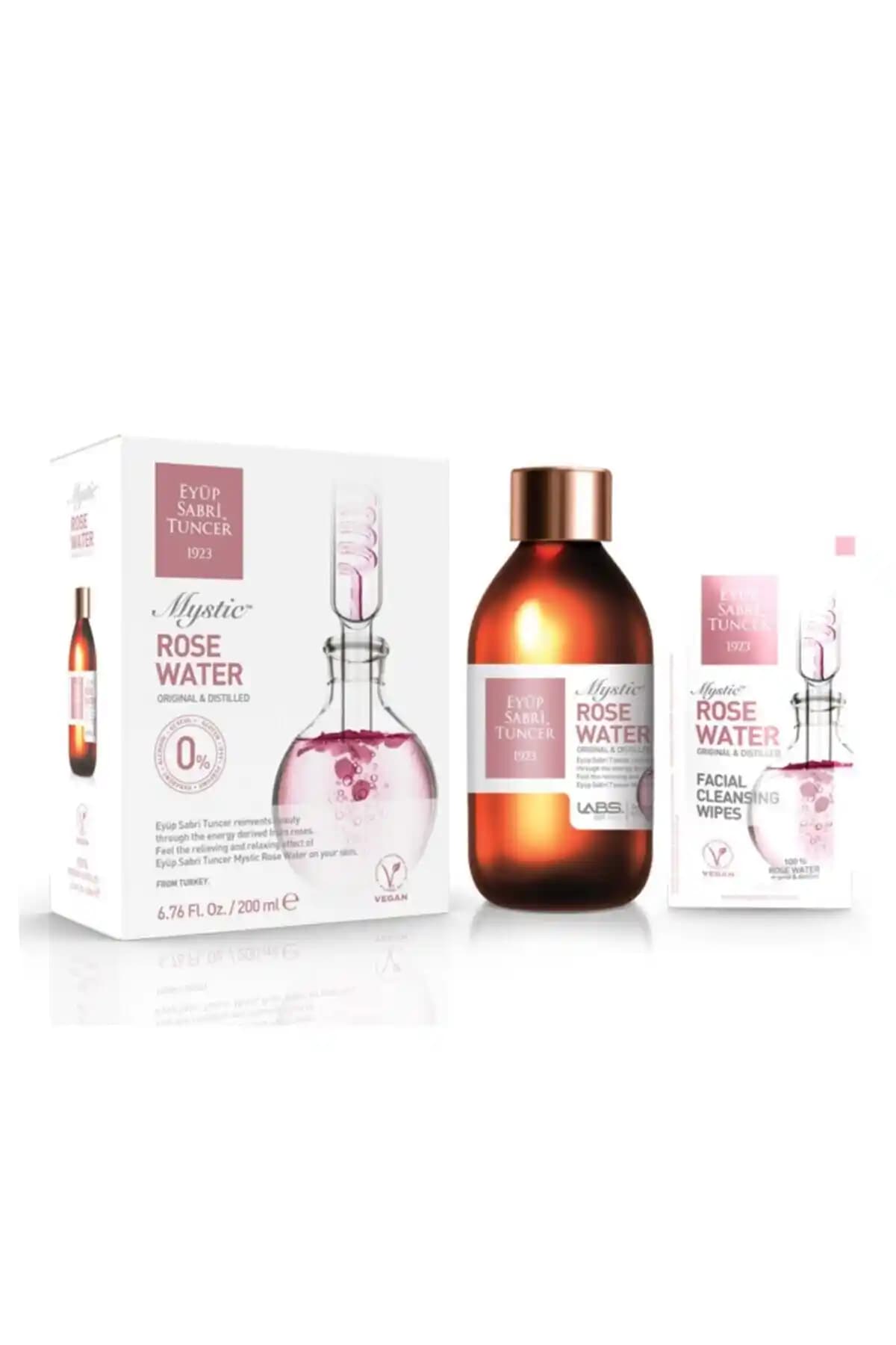 Eyüp Sabri Tuncer Mistik Gül Suyu 200 ml cam şişe doğal güzellik ve bakım ürünü