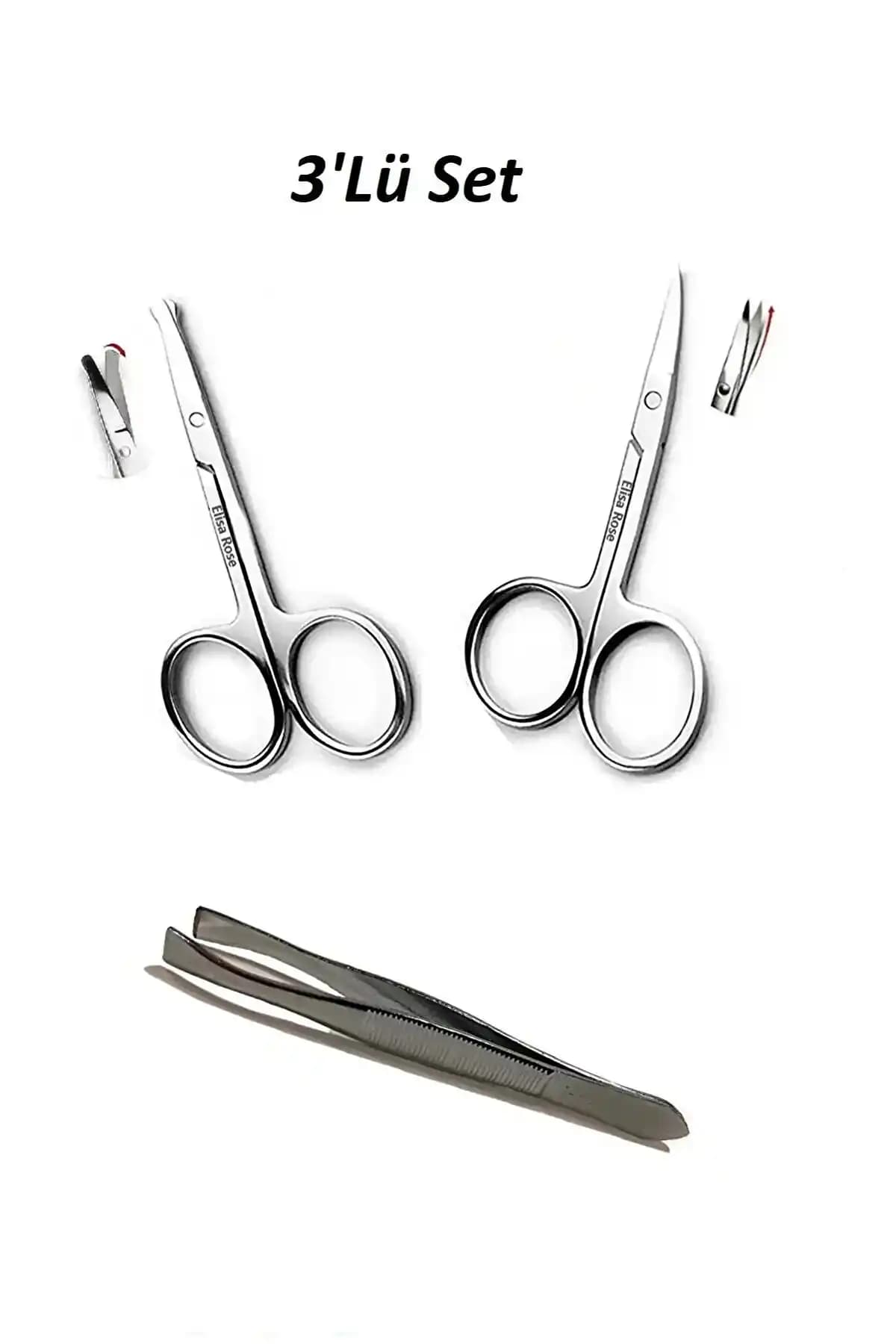 Genel Markalar 3'lü Bakım Seti: Kaş, Bıyık ve Kulak Burun Kılı Kesme Makası