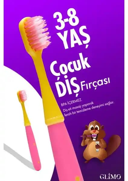 Glimo Kids Çocuk Diş Fırçası: Sağlıklı ve Eğlenceli Ağız Bakımı İçin Uygun Tasarım