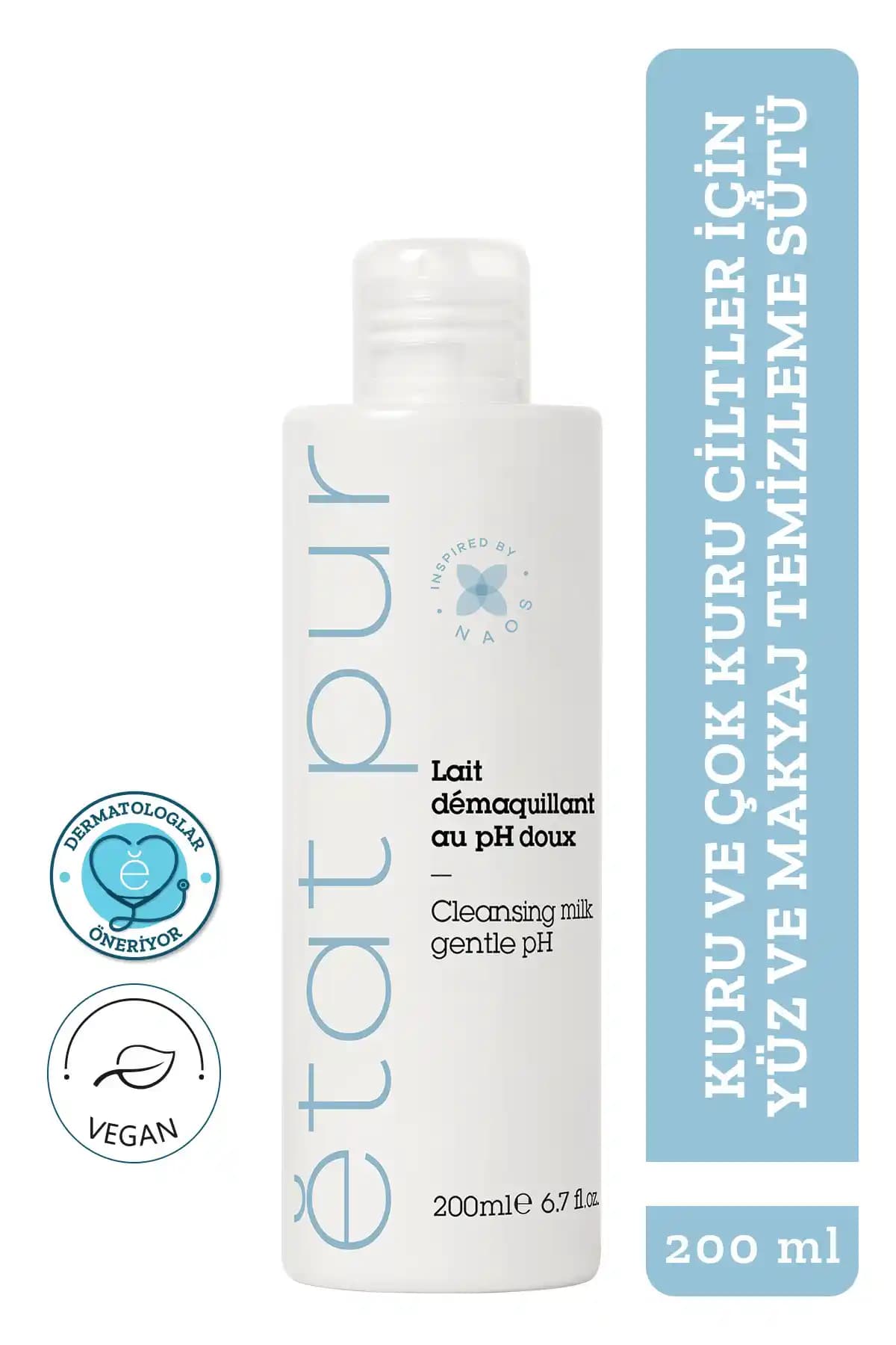 Hassas ve kuru ciltler için doğal ve paraben içermeyen temizleme sütü - Etat Pur