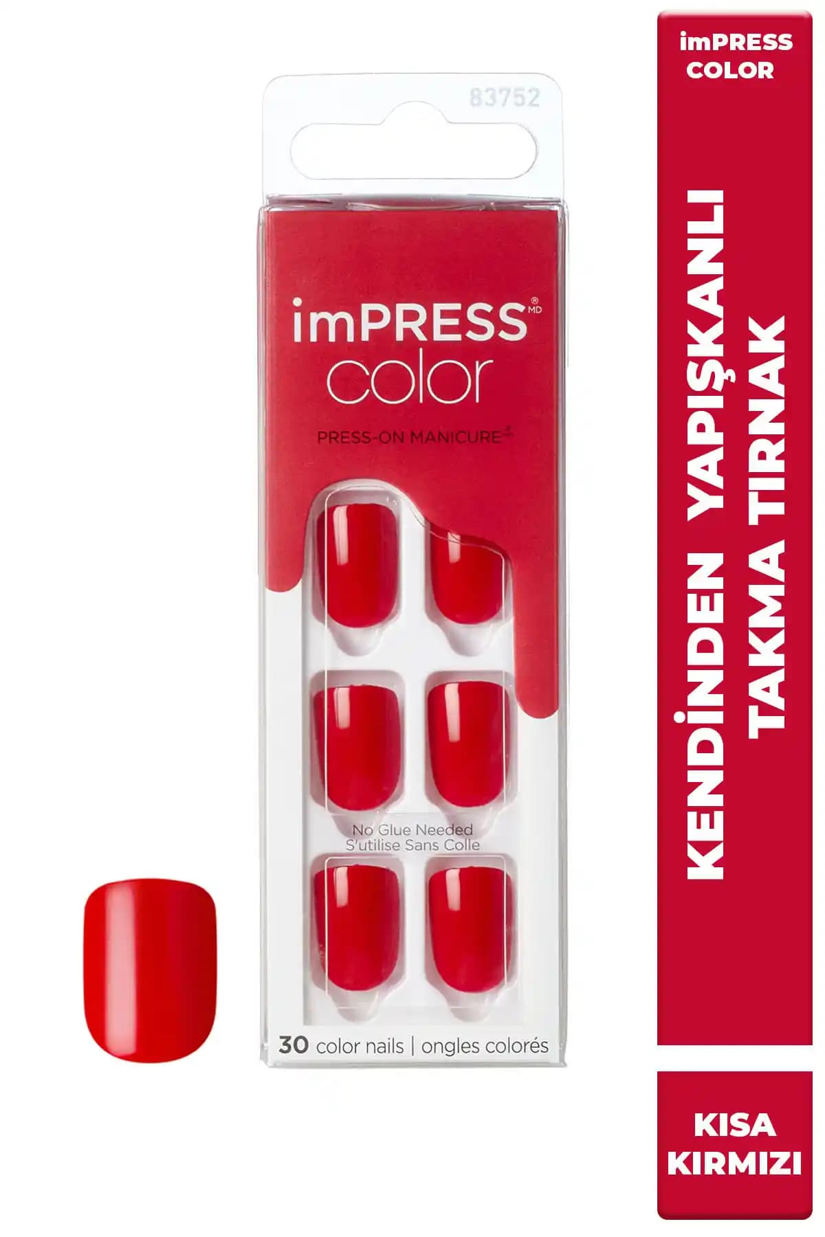 Impress Color Kendinden Yapışkanlı Kısa Parlak Kırmızı Tırnak Ürünü İncelemesi