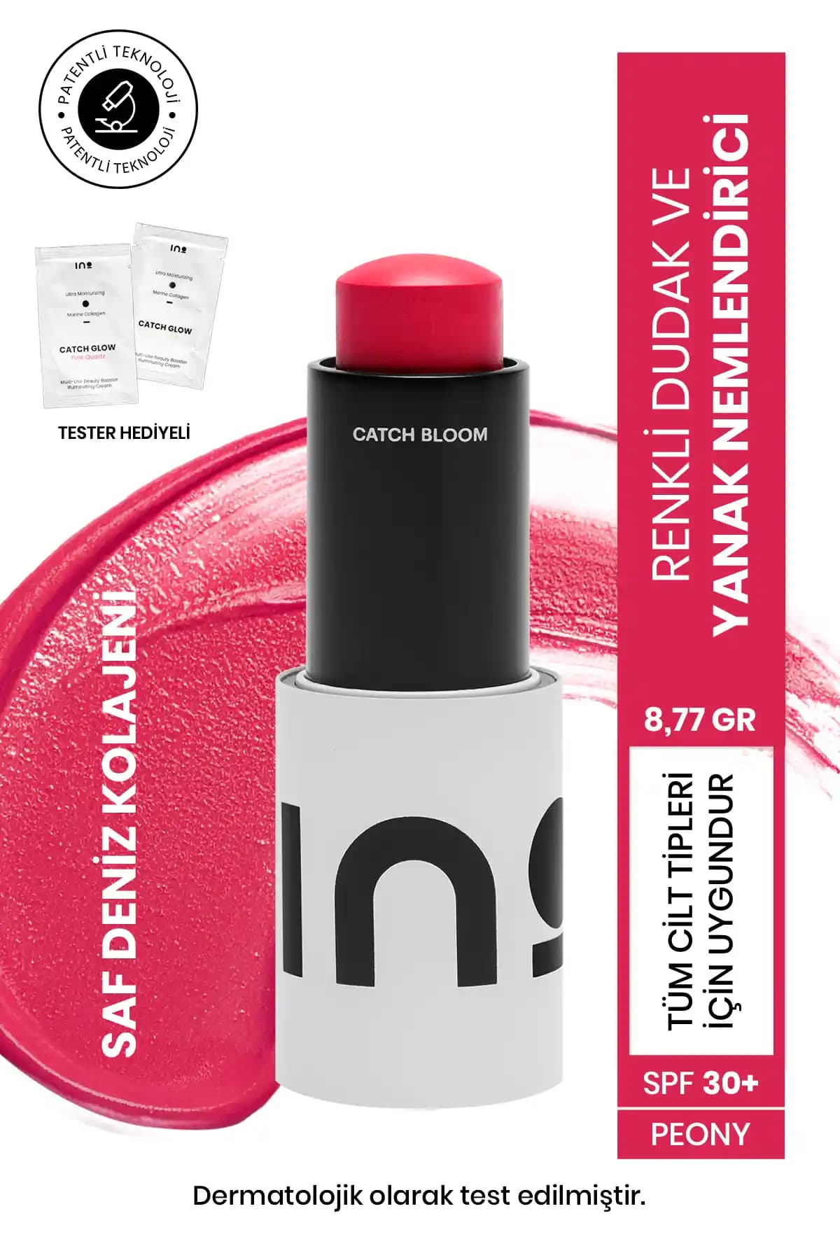 INO Kozmetik Peony Stick Nemlendirici ve Ruj Allık Çok Yönlü Güzellik Ürünü