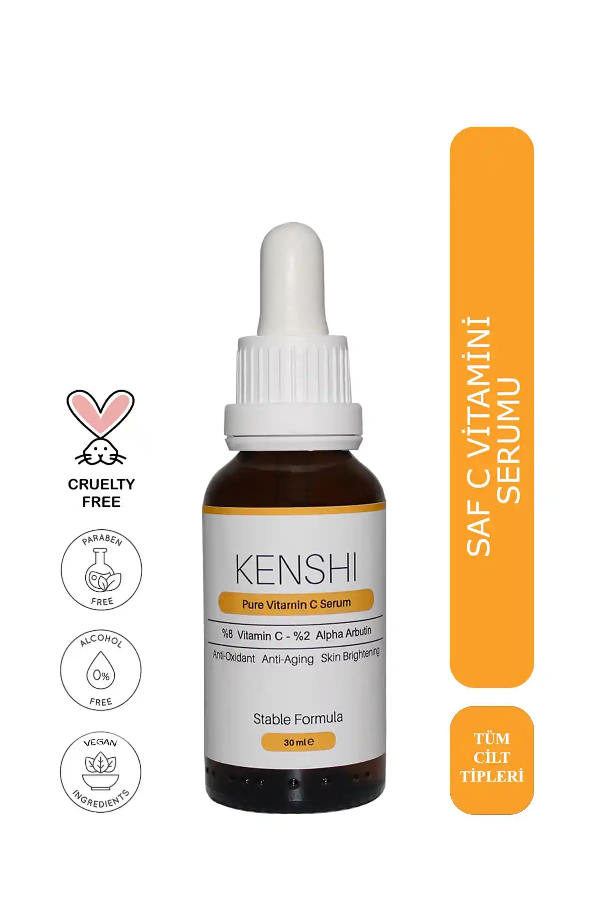 Kenshi Saf %8 Vitamin C + Arbutin Serumu: Cilt Aydınlatıcı ve Yaşlanma Karşıtı Güç Kaynağı