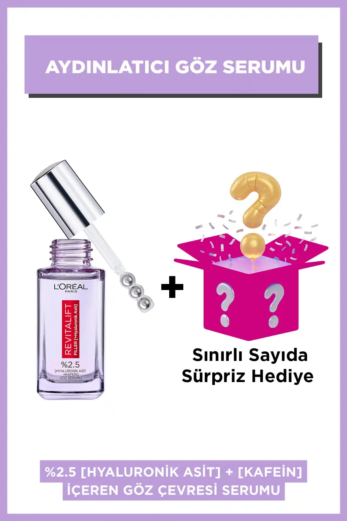 L'Oreal Paris Revitalift Filler Göz Serumu: Yaşlanma Karşıtı ve Nemlendirici Göz Bakım Ürünü