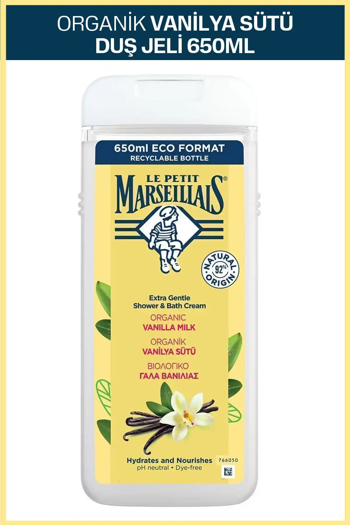 Le Petit Marseillais Vanilya Sütü Duş Jeli 650 ml Hoş Kokusu ve Nemlendirici Özellikleriyle