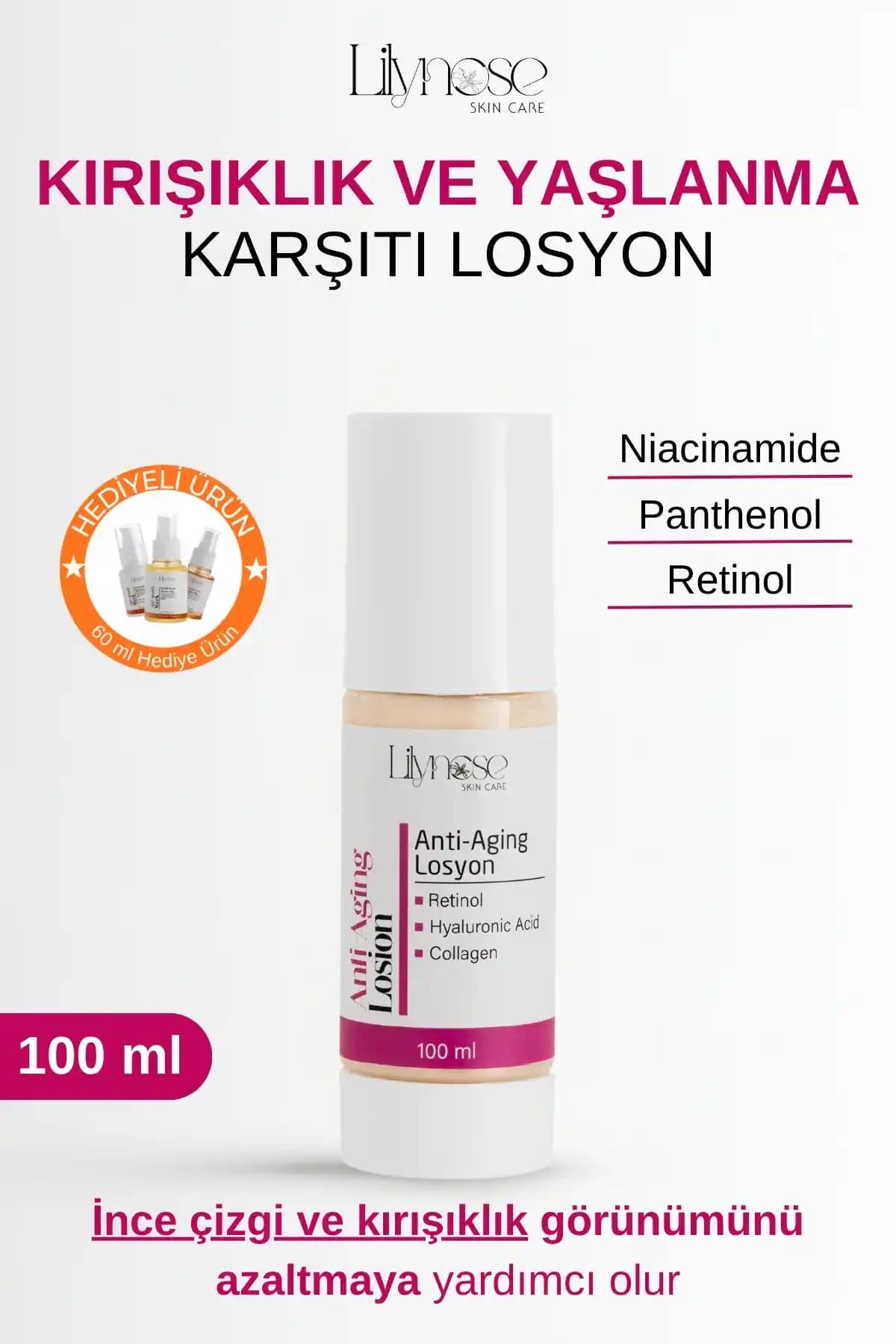 Lilynose Yaşlanma ve Kırışıklık Karşıtı Losyon: Güçlü İçeriğiyle Cilt Yenileme ve Gençlik Sağlar