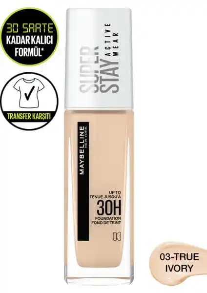 Maybelline Superstay Active Wear Fondöten: Uzun Süre Dayanıklı ve Doğal Görünüm Sağlayan Ürün