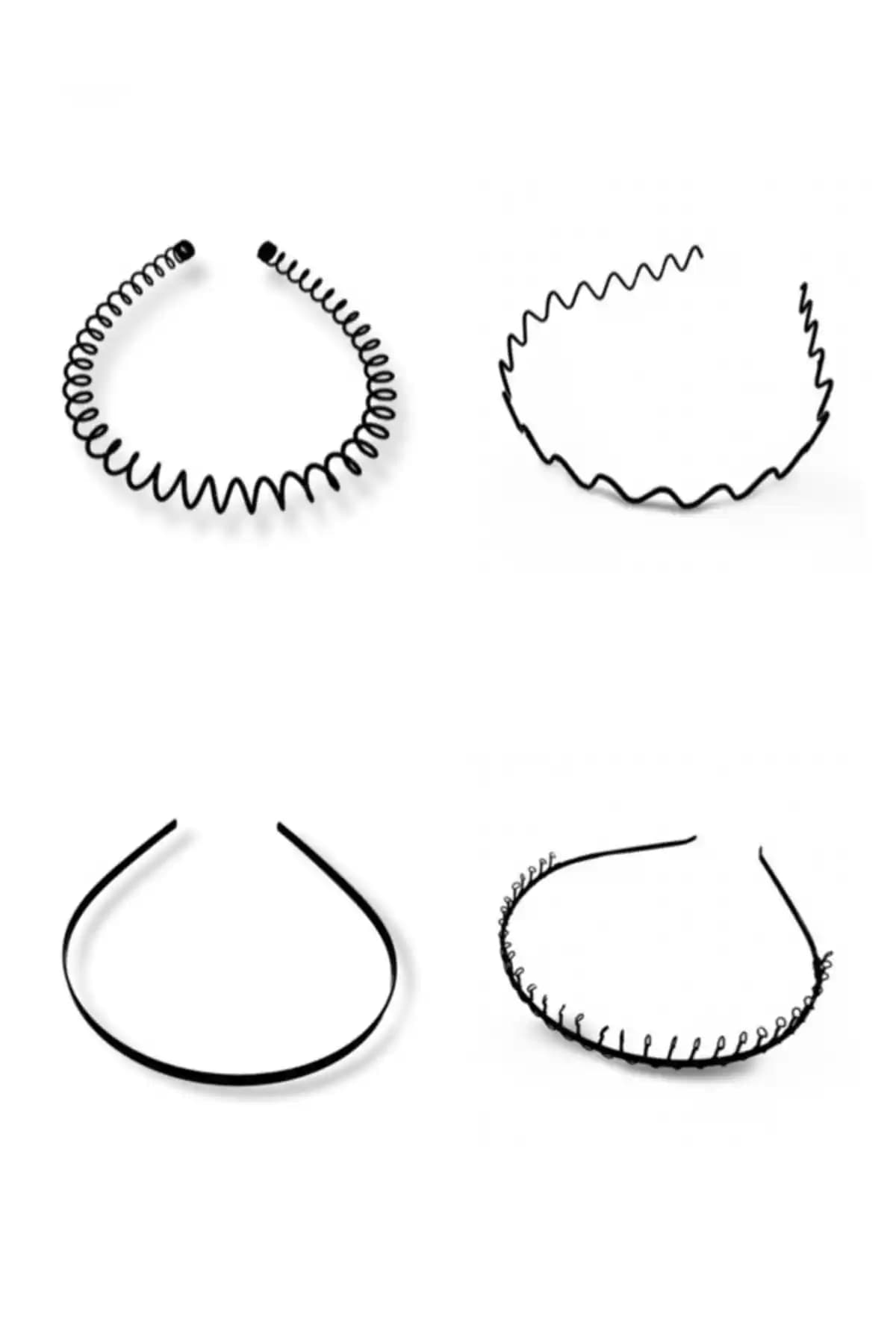 MAZEN 4'lü Sporcu Seti Metal Zigzag Tasarım Unisex Dayanıklı Aksesuarlar