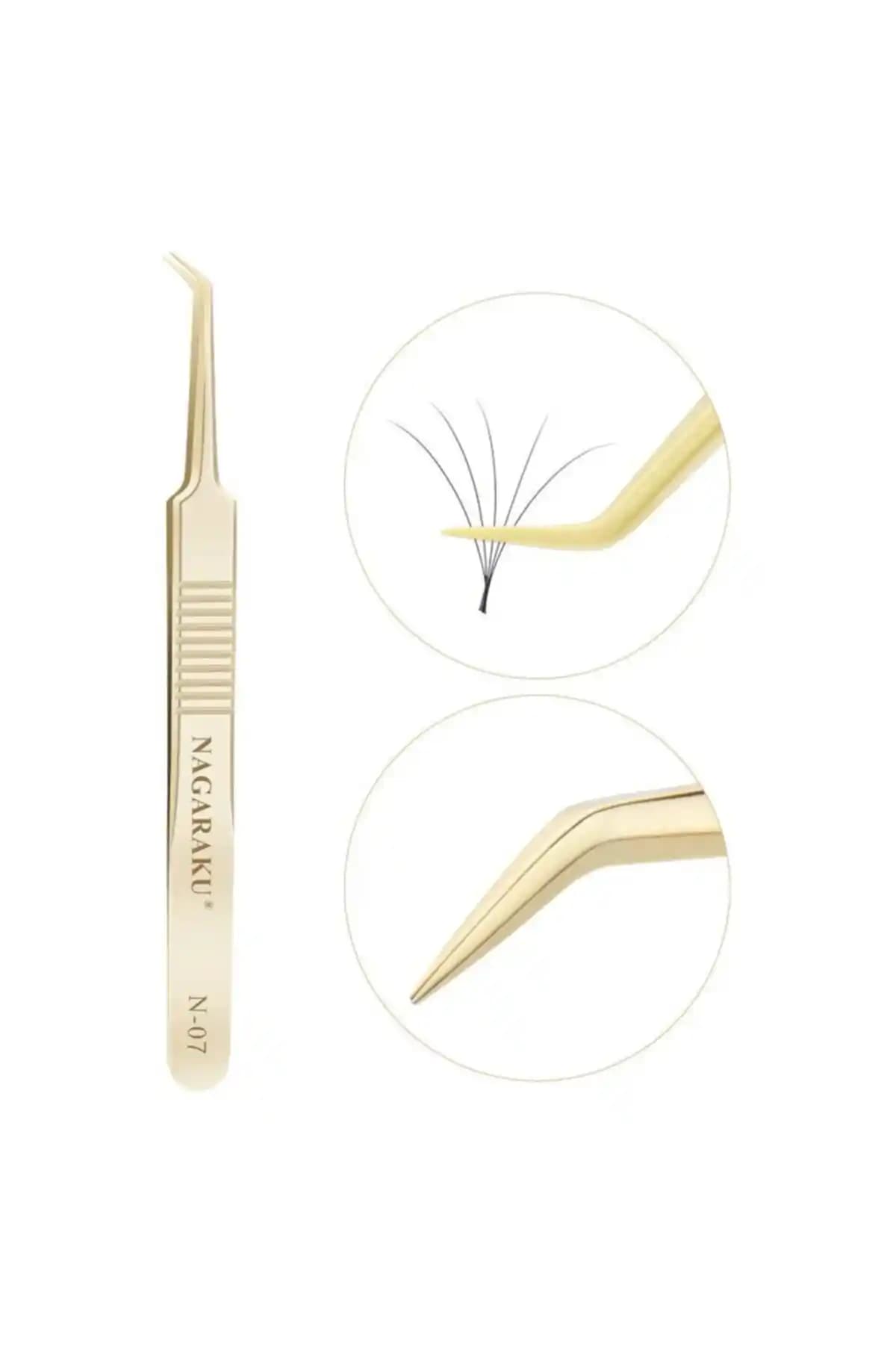 NAGARAKU Lüx Ipek Kirpik Cımbızı N-07: Doğal ve Uzun Ömürlü Kirpik Kıvırıcı Araç