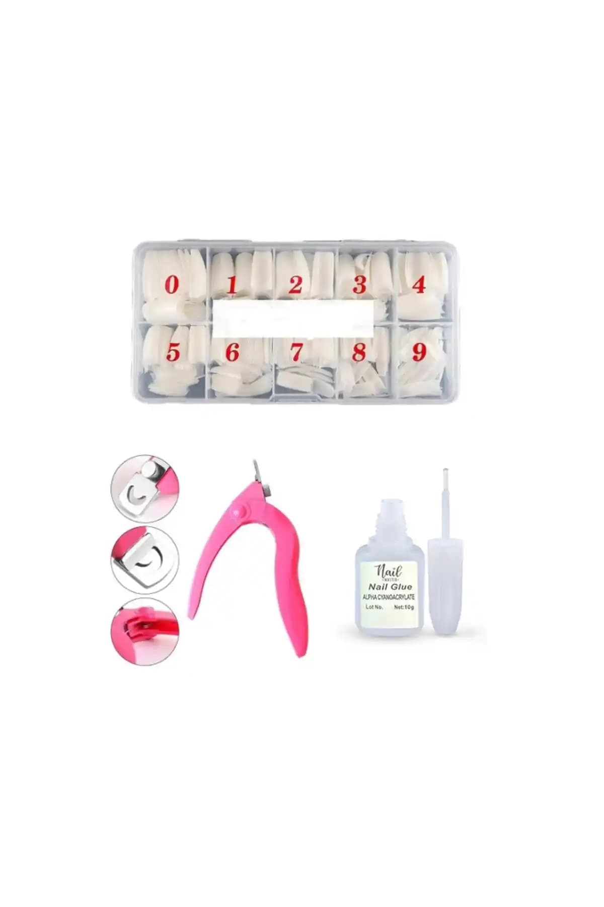 Nail Master 500lü Naturel Yarım Ay Tips Tırnak Seti Pratik ve Estetik Tırnak Bakımı İçin