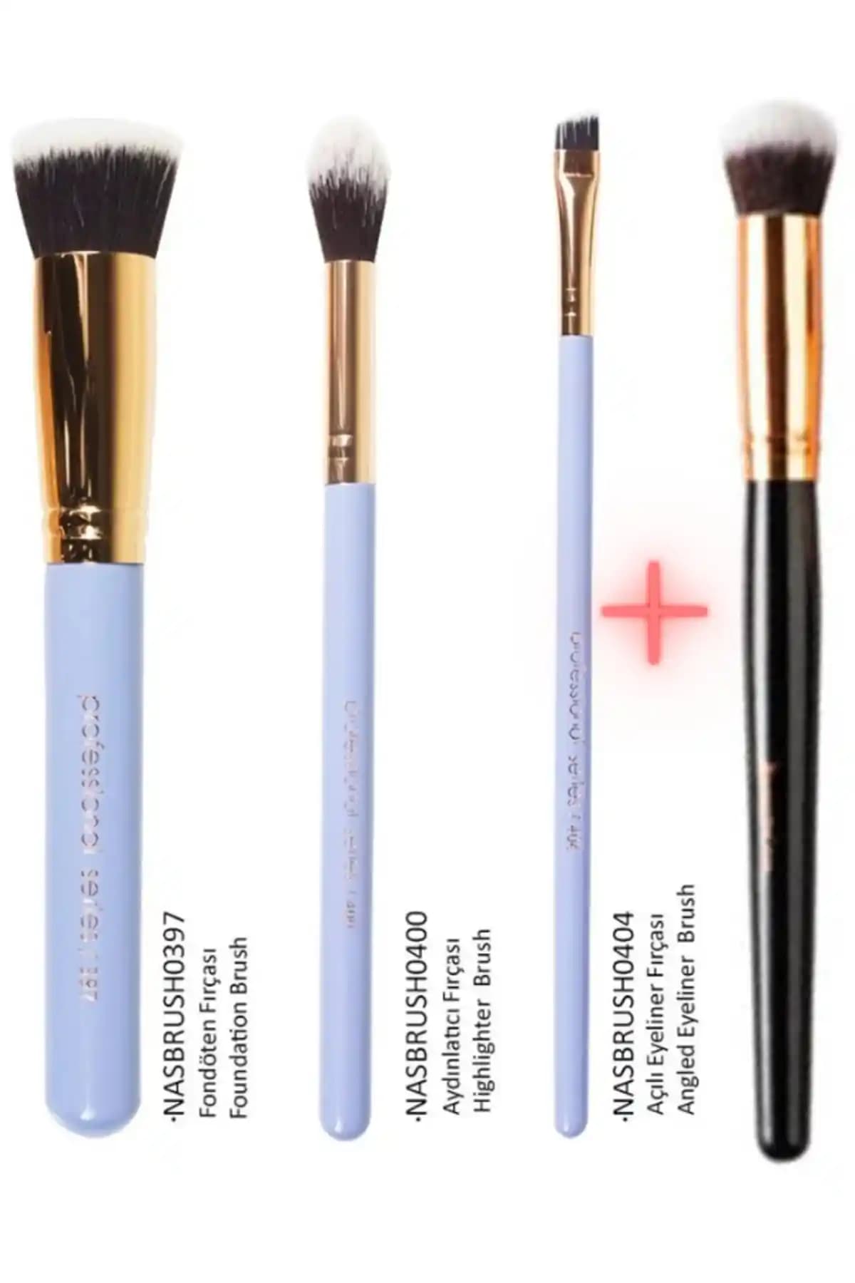 Nascita 3' Lü Günlük Makyaj Fırça Seti Türkiye Menşeli Kaliteli ve Ergonomik Tasarım