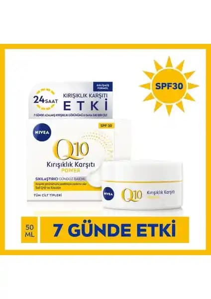 Nivea Q10 Power Gündüz Yüz Bakım Kremi SPF30 ile Cilt Yenileme ve Koruma
