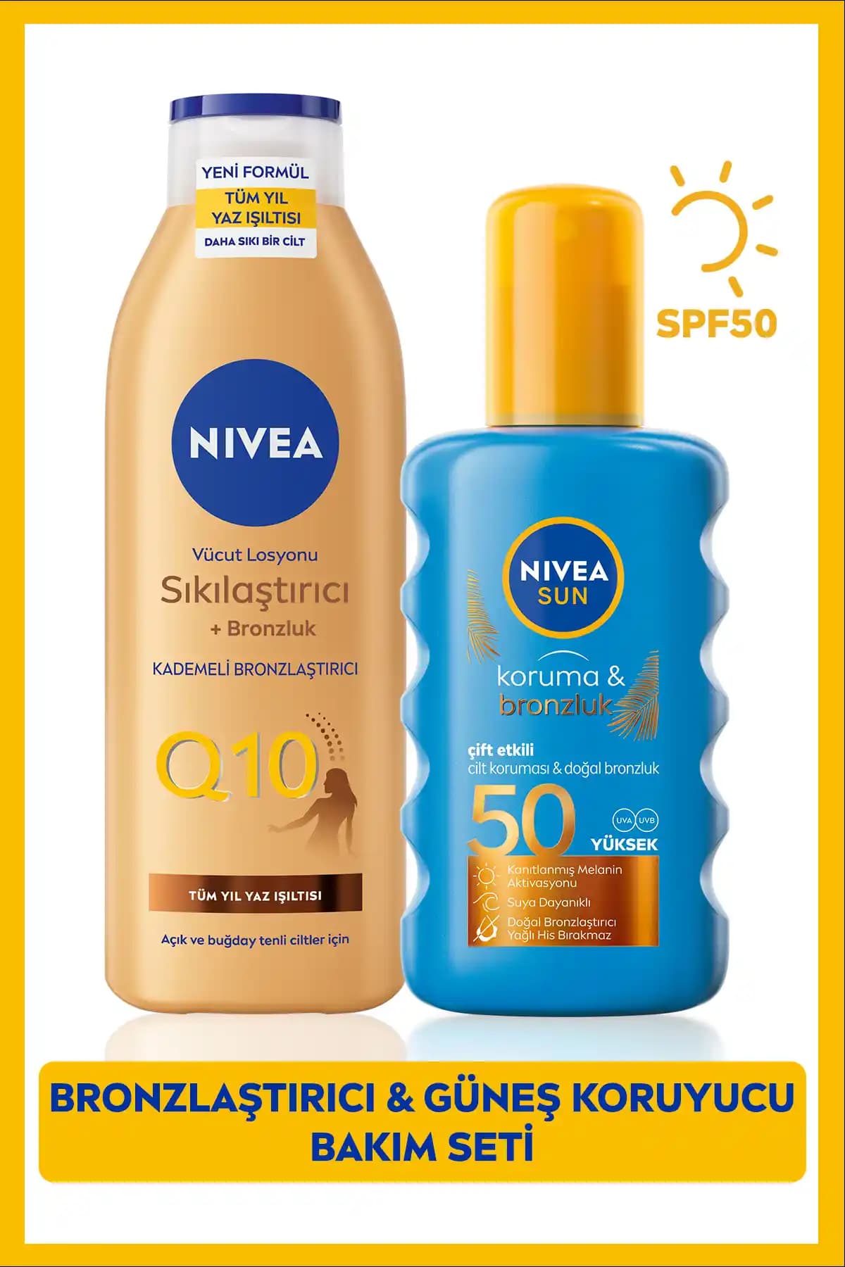 NIVEA SUN SPF50 Güneş Koruyucu Bronzlaştırıcı ve Sıkılaştırıcı Vücut Ürünleri İncelemesi