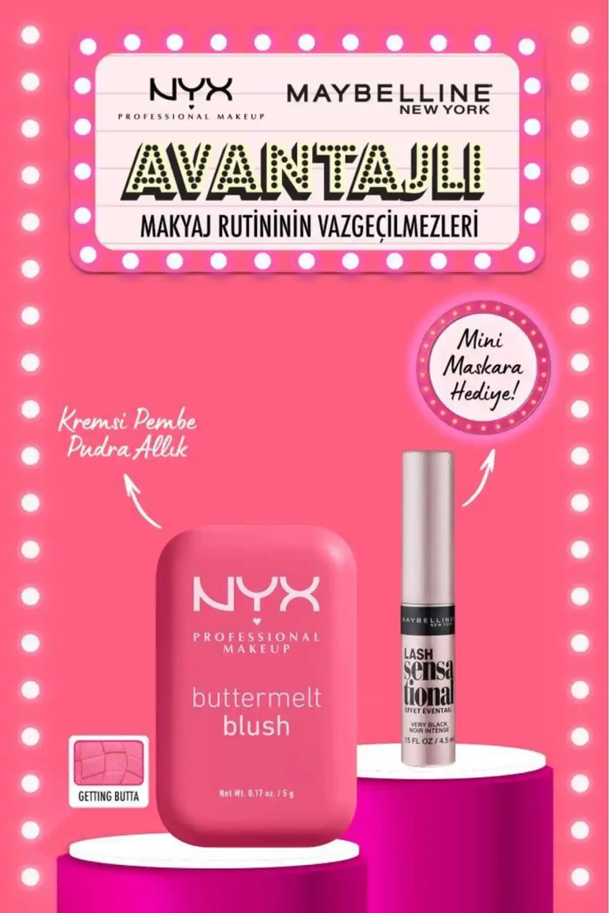NYX Buttermelt Allık ve Lash Sensational Mini Maskara Seti Detaylı İnceleme
