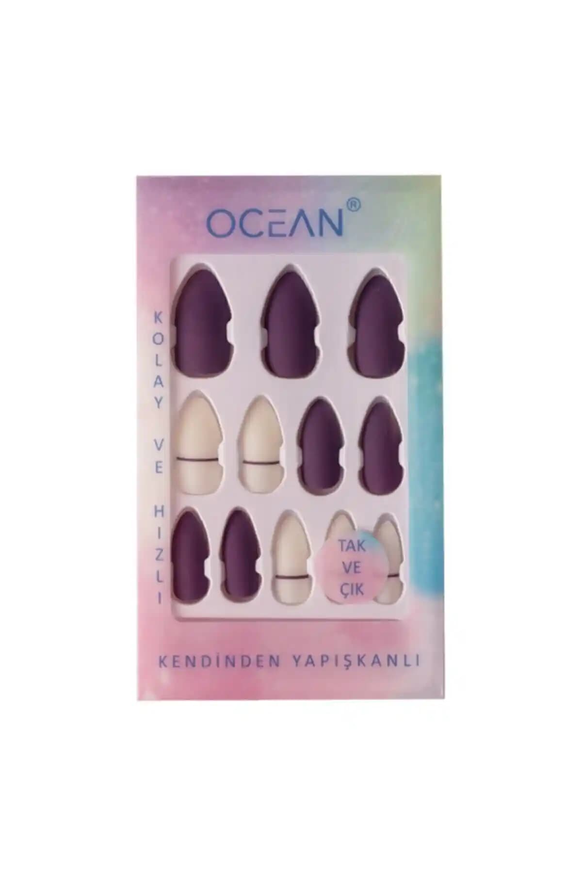 Ocean 780 Kendinden Yapışkanlı Mor Takma Tırnak Pratik ve Estetik Çözüm