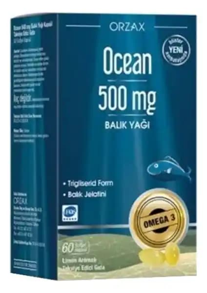Orzax Ocean 500 mg Balık Yağı: Yüksek DHA İçeriği ve Limon Aromasıyla Sağlıklı Takviye