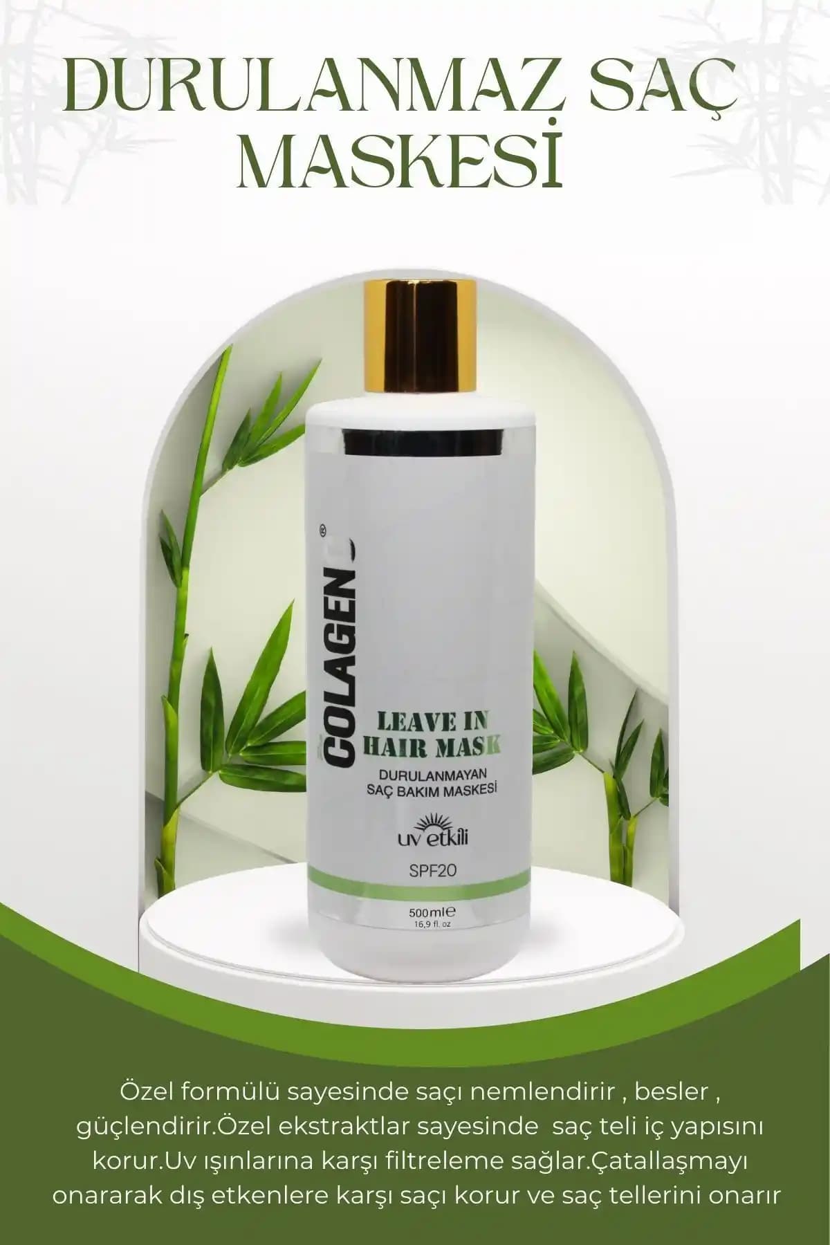 PİEL Colageno Leave In Hair Mask Saç Güçlendirme ve Parlaklık Sağlayan Organik Formül