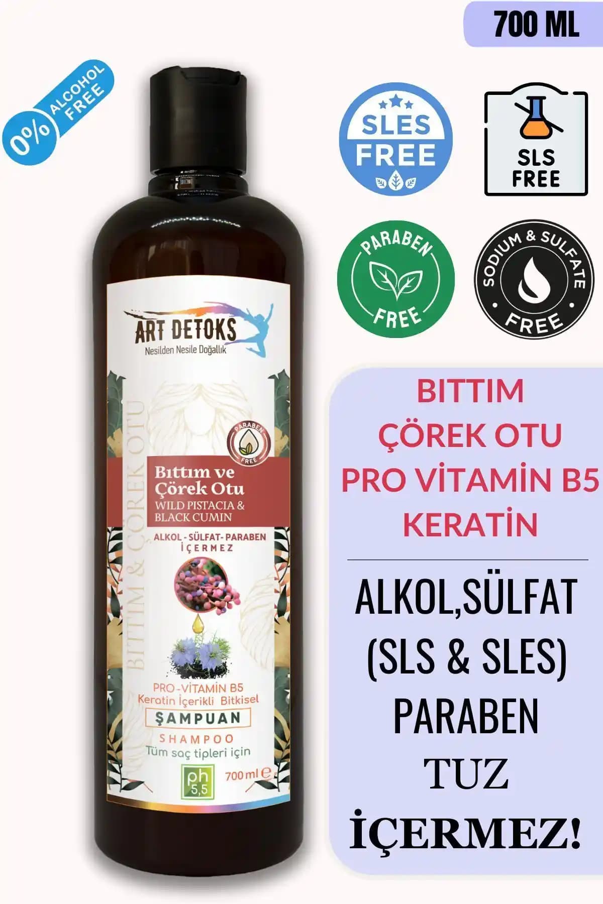 Saç Dökülmesine Karşı Doğal ve Etkili Art Detoks Bıttım Çörek Otu Şampuanı