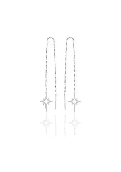 Söğütlü Silver Gümüş Kutup Yıldızı Zincir Küpe Modern ve Zarif Tasarım Özellikleri