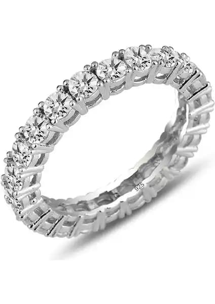 Söğütlü Silver Rodyumlu Pırlanta Su Yolu Tam Tur Yüzük Özellikleri ve Tasarımı