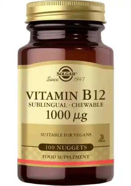 Solgar Vitamin B12 1000 mcg 100 Tablet Sağlık ve Enerji Desteği İçin Güvenilir Takviye