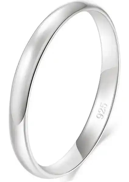 Takı Dükkanı 2 mm Bombeli Süper İnce Gümüş Alyans: Zarif ve Dayanıklı Tasarım